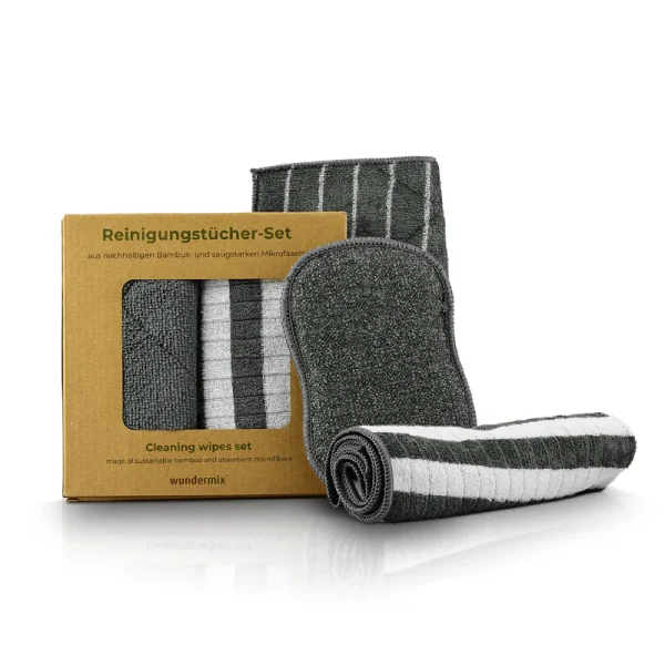 bamboe, microvezel reinigingsdoekjes set van 3