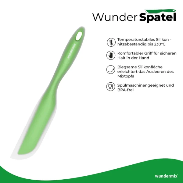 WunderSpatel® | Flexibele spatel - lang smalle silicone - groen 28.5 cm
