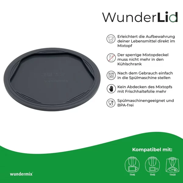 WunderLid® | siliconen deksel mengbeker Ø20cm TM7, TM6, TM5 - Afbeelding 3