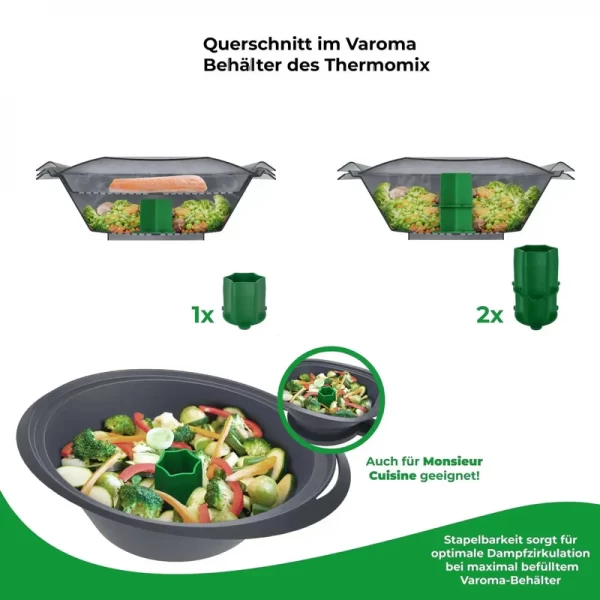 WunderSteam®V1 | Stoom Schoorsteen voor Varoma® | TM31, TM5, TM6, TM7, MrC | grijs - Afbeelding 3