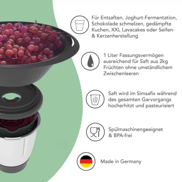 Simsafix® | universele inzet voor mengbeker | stoomsap | Au Bain Marie - TM7, TM6, TM5, TM31 - Afbeelding 4