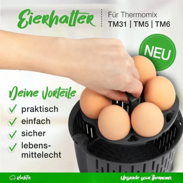 KochFix | Eierhouder 6 st - kookmandje - TM7, TM6, TM5, TM31 - Afbeelding 2