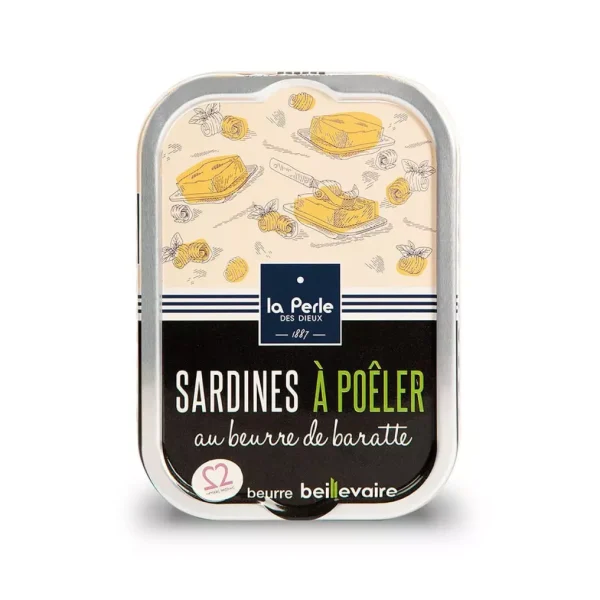 Sardines met gekarnde boter, om op te warmen.