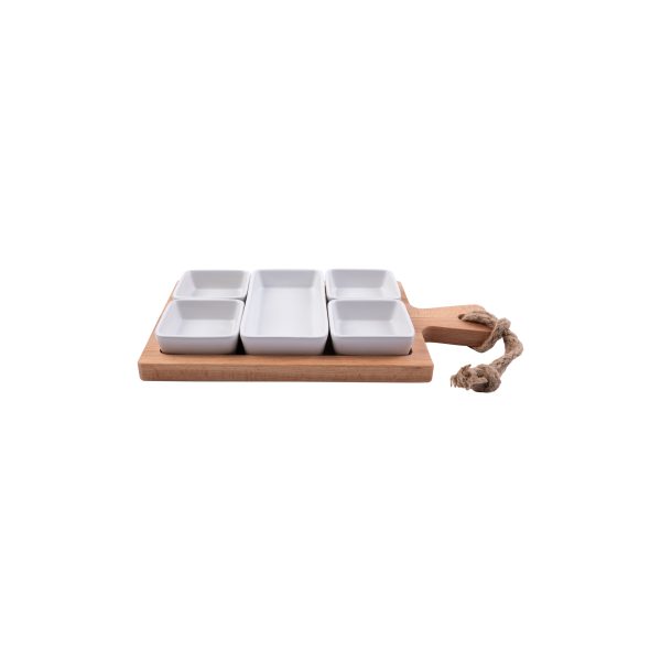 Borrel Foodplank - Puur Beuken 35 cm 5 schaaltjes