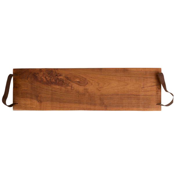 Tapasplank Pure Teak 70*20 - 2 lederen handvaten