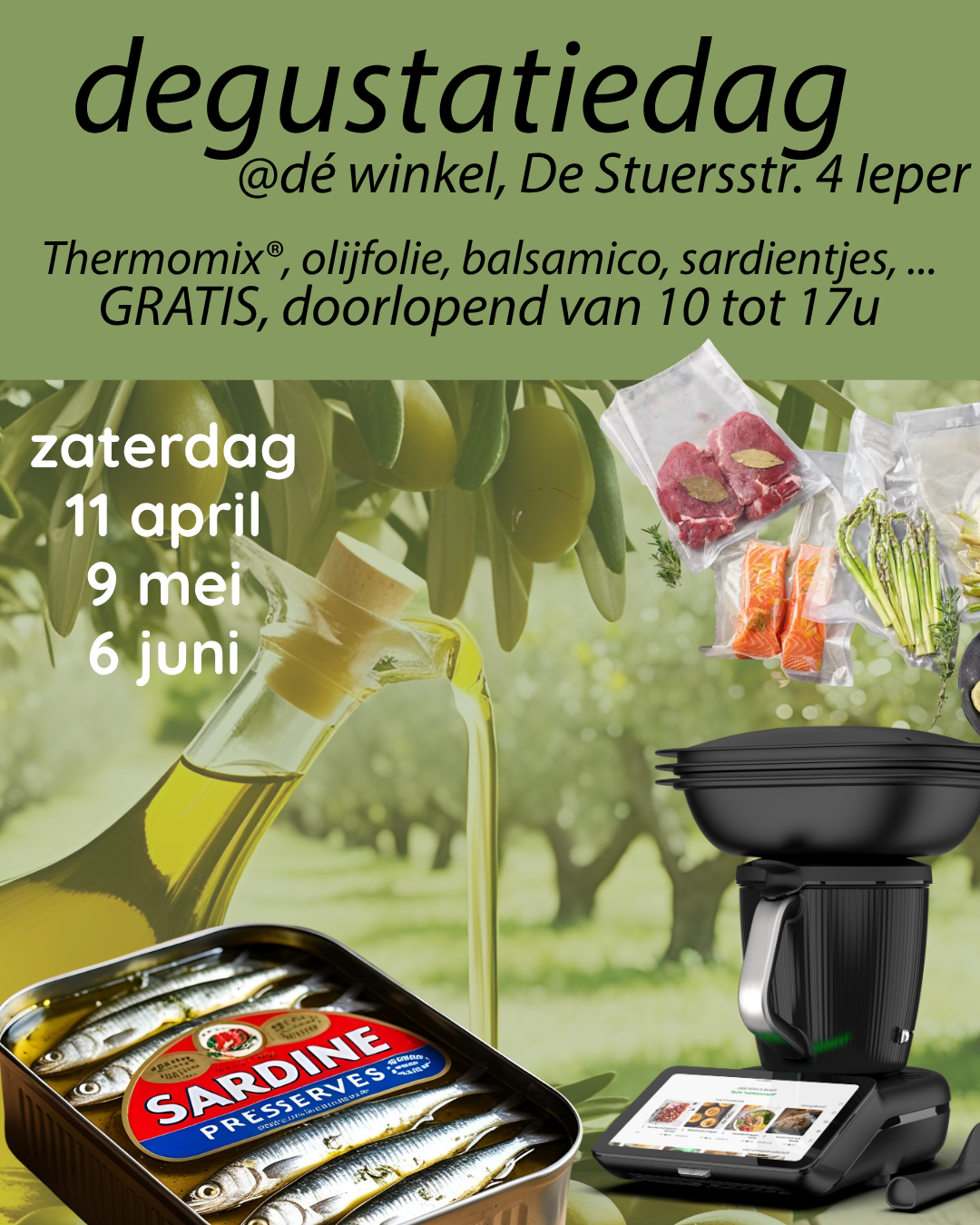 Degustatiedag - sardientjes, olijfolie, balsamico, Thermomix®
